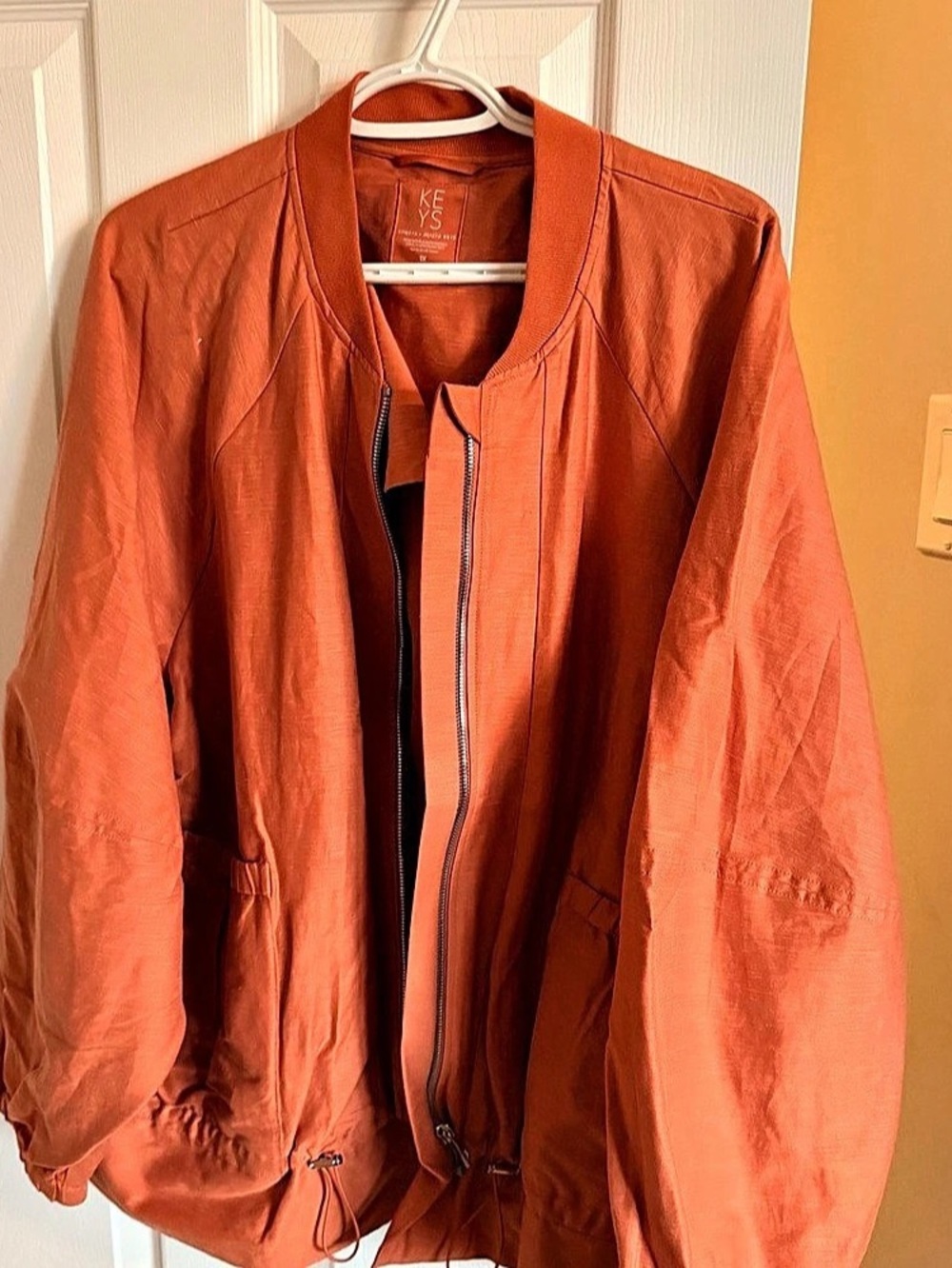 KEYS Women's Orange Bomber Jacket Size 1X Like New